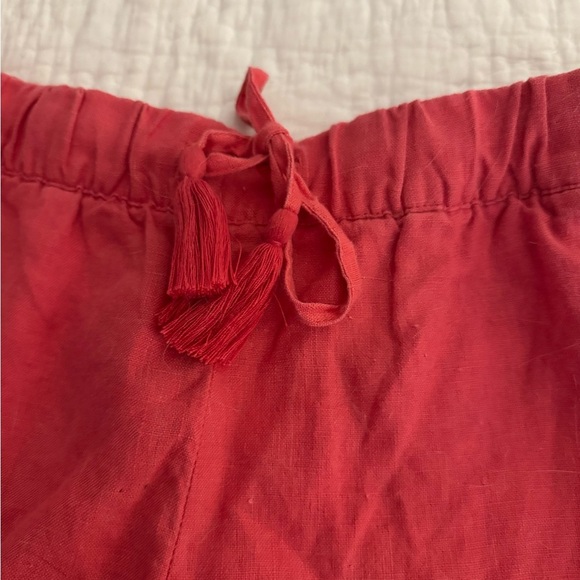 Talbots Shorts Women Small Pink High Rise Chino Drawstring Linen Pockets - Picture 3 of 9